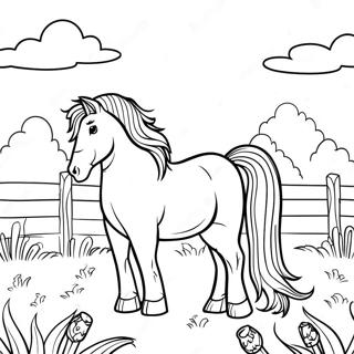 Majestic Clydesdale Horse In A Field Coloring Page 42274-33759