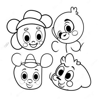 Cute Disney Doorables Characters Coloring Page 42324-33797