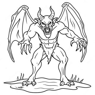 Demonic Horror Creature Coloring Page 42333-33806