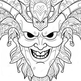 Sinister Demon Face Coloring Page 42334-33813