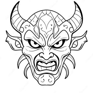 Sinister Demon Face Coloring Page 42334-33816