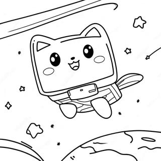 Nyan Cat Flying Through Space Coloring Page 42363-33825