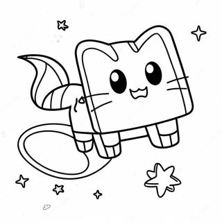 Nyan Cat Flying Through Space Coloring Page 42363-33827