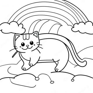 Nyan Cat With Rainbow Trail Coloring Page 42364-33833