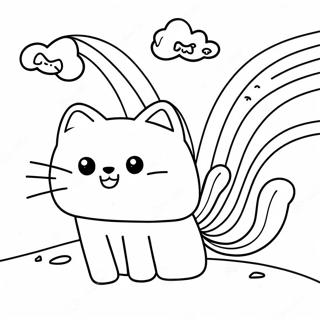 Nyan Cat With Rainbow Trail Coloring Page 42364-33834