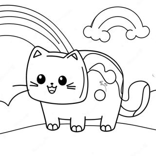 Nyan Cat With Rainbow Trail Coloring Page 42364-33835