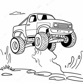 Monster Mud Truck Jumping Coloring Page 42404-33867