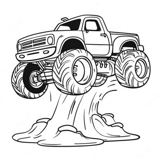 Monster Mud Truck Jumping Coloring Page 42404-33868