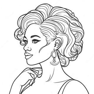 Elegant Black Woman With Natural Hair Coloring Page 42414-33874