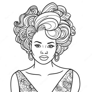 Elegant Black Woman With Natural Hair Coloring Page 42414-33876