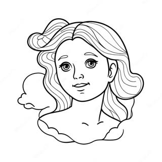 Beautiful Venus With Clouds Coloring Page 42424-33878