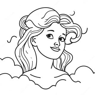 Beautiful Venus With Clouds Coloring Page 42424-33879