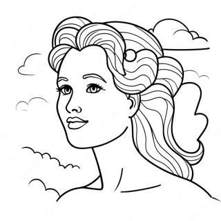 Beautiful Venus With Clouds Coloring Page 42424-33880