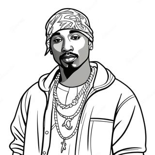 Tupac In A Stylish Outfit Coloring Page 42454-33907