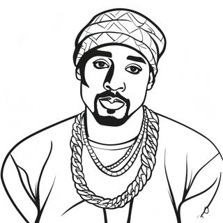 Tupac In A Stylish Outfit Coloring Page 42454-33908