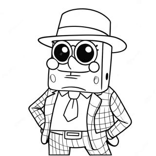 Spongebob In A Cool Gangster Outfit Coloring Page 42464-33910