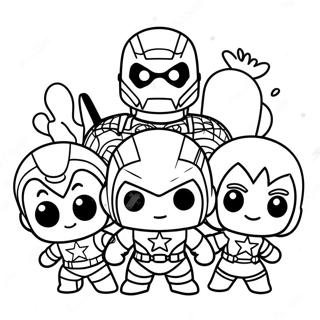 Cute Chibi Avengers Team Coloring Page 42473-33922