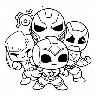 Cute Chibi Avengers Team Coloring Page 42473-33923