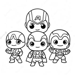 Cute Chibi Avengers Team Coloring Page 42473-33924