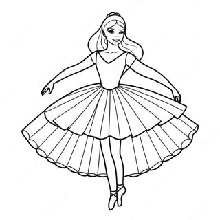 Barbie Ballerina In A Graceful Pose Coloring Page 42493-33929