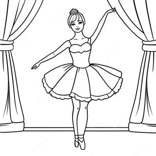 Barbie Ballerina In A Graceful Pose Coloring Page 42493-33932