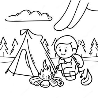 Joyful Camper By The Campfire Coloring Page 42504-33946