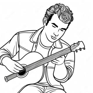 Kevin Jonas Playing Guitar Coloring Page 42514-33953