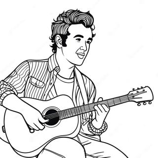 Kevin Jonas Playing Guitar Coloring Page 42514-33955