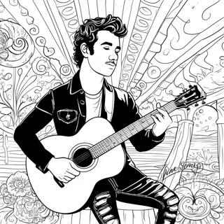 Kevin Jonas Playing Guitar Coloring Page 42514-33956