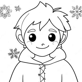 Jack Frost With Magical Snowflakes Coloring Page 42534-33968