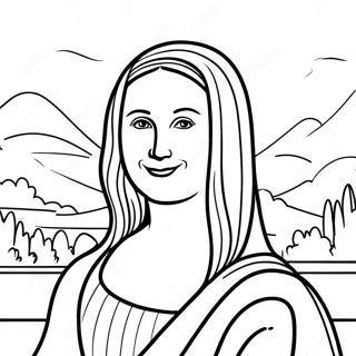 Mona Lisa With A Colorful Background Coloring Page 42544-33979