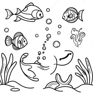 Underwater Ocean Scene Coloring Page 4256-3524