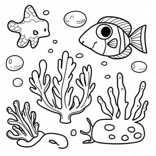 Colorful Coral Reef Coloring Page 4257-3519