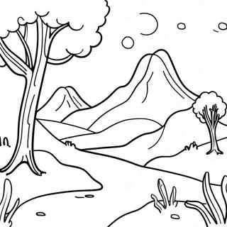 Grayscale Fantasy Landscape Coloring Page 42604-34023