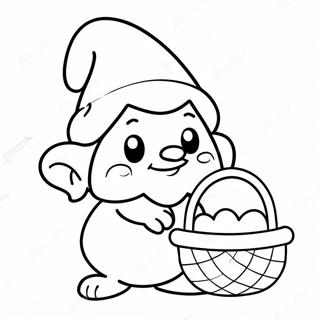 Cute Easter Gnome With Basket Coloring Page 42614-34039