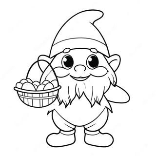 Cute Easter Gnome With Basket Coloring Page 42614-34040