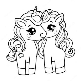 Moody Unicorn Twin Coloring Page 42623-34035