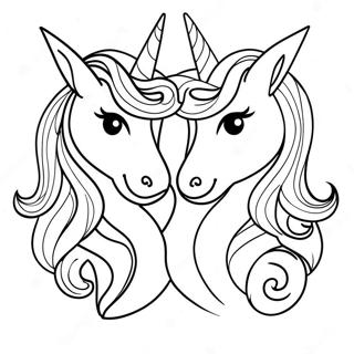 Moody Unicorn Twin Coloring Page 42623-34036