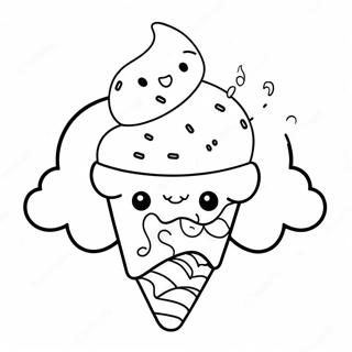 Rainbow Ice Cream Coloring Pages