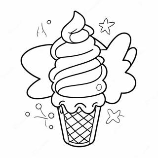 Rainbow Ice Cream Cone Coloring Page 42643-34052