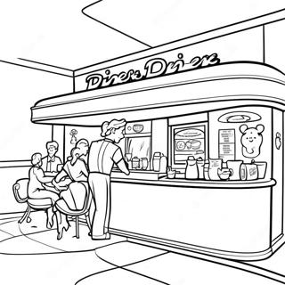 Vintage 1950 S Diner Coloring Page 42654-34065