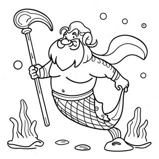 King Triton Coloring Pages