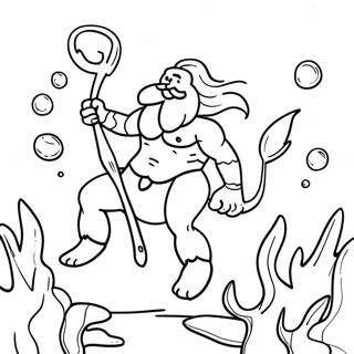 Majestic King Triton Underwater Coloring Page 42664-34070