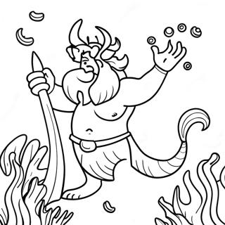 Majestic King Triton Underwater Coloring Page 42664-34072