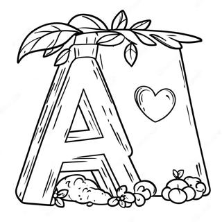 Adorable Lowercase A Coloring Page 42674-34081