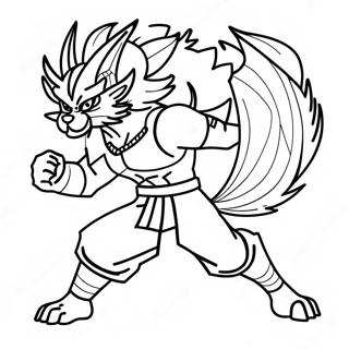 Kurama In Battle Pose Coloring Page 42684-34089