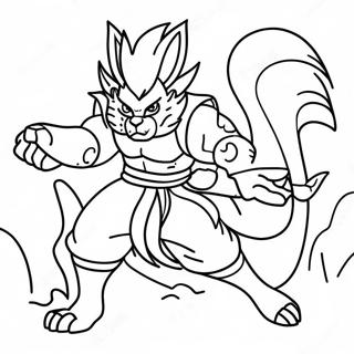 Kurama In Battle Pose Coloring Page 42684-34091