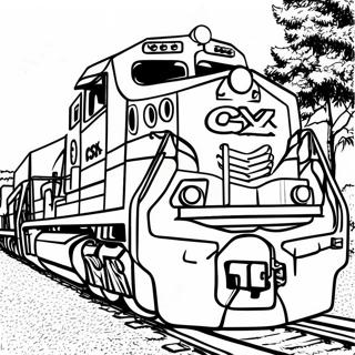 Colorful Csx Freight Train Coloring Page 42714-34113