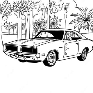 1969 Dodge Charger Classic Muscle Car Coloring Page 42753-34143