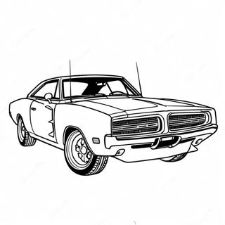 1969 Dodge Charger Classic Muscle Car Coloring Page 42753-34144